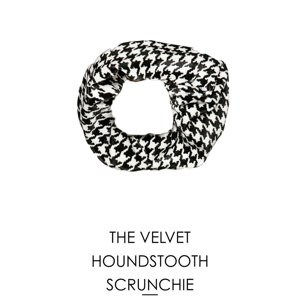 Velvet Houndstooth Srunchie